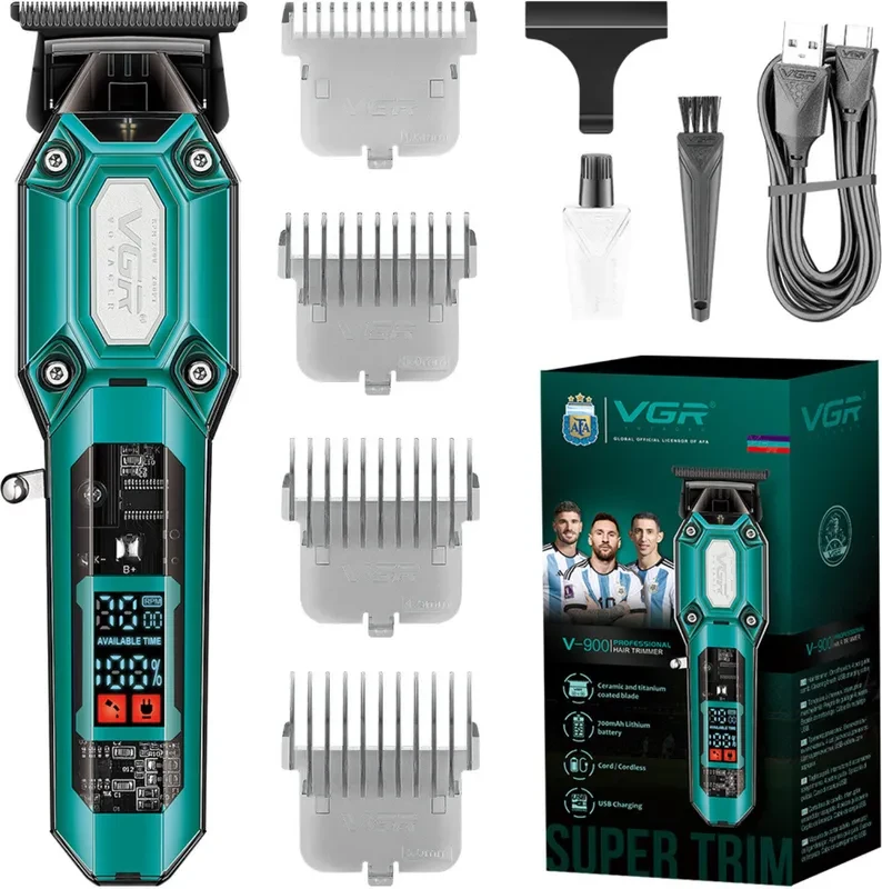 VGR V-900 Professional Hair Trimmer for Men Trimmer 120 min  Runtime 5 Length Settings (Green)