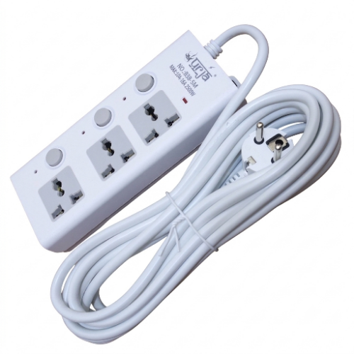 3 Sockets with Individual Switches | 2500W Heavy Dut