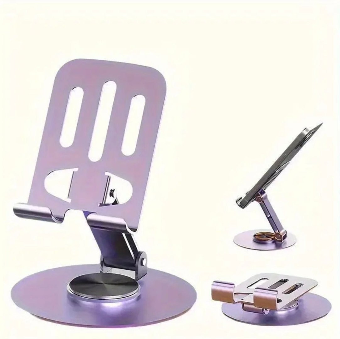 Mobile Phone stand for Desk/Bed,360 Degree Rotating,adjustable Foldable Cell Phone Holder,Aluminum Office Desk Accessories All Phones