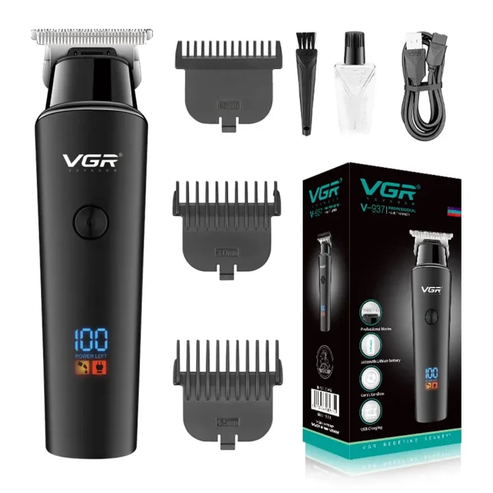 VGR V937 Professional Cordless Rechargeable Hair Trimmer With LED Display