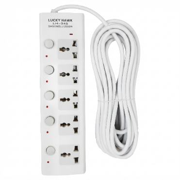 5 port Extension Multiplug - 2500W (Wire5Miter)